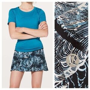Lululemon Play Off The Pleats Skirt Eternal Wave Starlight Blue Black